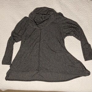 Jones New York Black & White Striped Tunic | Size 2X | Flare Hem | Cowl Neck